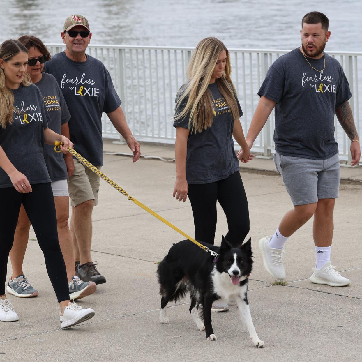 Alexis Carrico walks with family